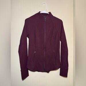 Women’s Athleta Salutation Jacket | Size Small | Ribbed Thumbholes Burgundy